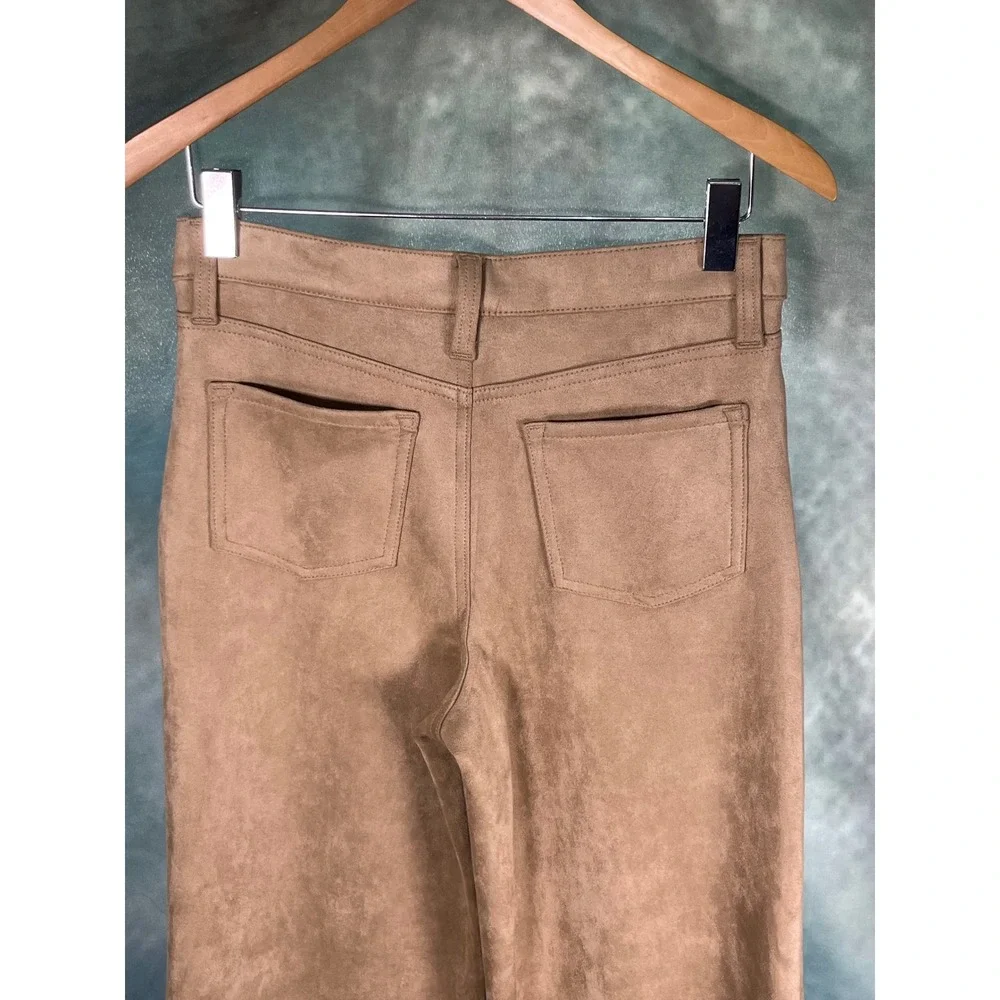Banana Republic Vegan Suede Wide Leg High Rise Pants Tan‎ Camel 28/6 Tall